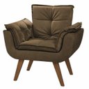 Ver imagem 1 de Poltrona Decorativa Opala Suede Marrom para Salão de Beleza Recepção Escritório Sala de Estar