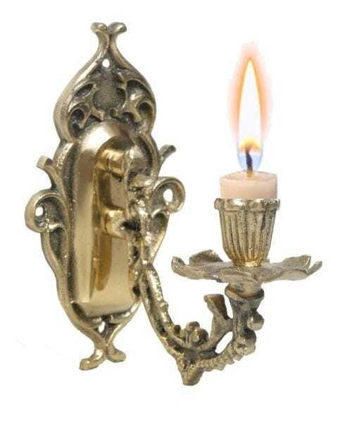 Arandela Em Bronze Castiçal Velas Parede Decoração Presentes Jantares - 2