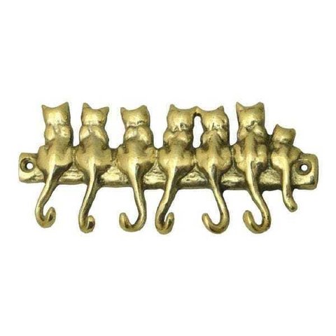 Porta Chaves Gatinhos Em Bronze Cabide Decoração Presentes Casa Organização Claviculario
