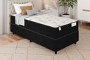 Ver imagem 1 de Cama Box Preto + Colchão Solteiro Smart Classic Preto (88x188x64) - Molas Ensacadas - Plumatex