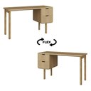 Ver imagem 5 de Mesa Escrivaninha 136cm 2 Gavetas Pé Madeira Luara Hanover A10 - Mpozenato
