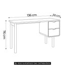 Ver imagem 4 de Mesa Escrivaninha 136cm 2 Gavetas Pé Madeira Luara Hanover A10 - Mpozenato