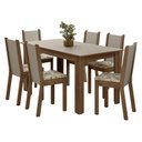 Ver imagem 2 de Conjunto Sala de Jantar Lucena Mesa Tampo de Madeira 6 Cadeiras Rustic/crema/lírio Bege Madesa
