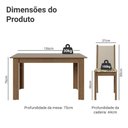 Ver imagem 3 de Conjunto Sala de Jantar Lucena Mesa Tampo de Madeira 6 Cadeiras Rustic/crema/lírio Bege Madesa