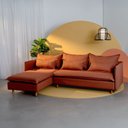 Ver imagem 1 de Sofá Modular 3 Lugares com Chaise e Pé Madeira Sôma CabeCasa MadeiraOriginals