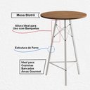 Ver imagem 3 de Mesa Bistrô Redonda Estrutura em Ferro Branco com Tampo Freijó