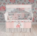 Ver imagem 1 de Kit Berço Enxoval de Bebê Floral Jardim Pássaros