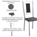 Ver imagem 4 de Kit 2 Cadeiras Cromada Sala Jantar 2c005cr Corino Preto Kappesberg