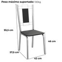Ver imagem 3 de Kit 2 Cadeiras Cromada Sala Jantar 2c005cr Corino Preto Kappesberg