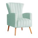 Ver imagem 1 de Poltrona Decorativa Melinda Pés Palito Tecido Veludo Várias Cores - Qlare Estofados - Veludo Acqua