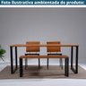 Mesa de Jantar Retangular Boston Industrial Daf Móveis 180 x 90 cm Madeira Maciça Castanho Aço - 4