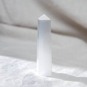 Torre de Selenita Ponta Obelisco Pedra para Limpeza Cristal:branco