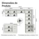 Ver imagem 3 de Armário de Cozinha Completa 270 cm Branco Vik Madesa 06