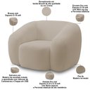 Ver imagem 3 de Kit 02 Poltronas Decorativa Orgânica para Sala Living Emery M05 Bouclê Creme - Lyam Decor