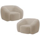 Ver imagem 1 de Kit 02 Poltronas Decorativa Orgânica para Sala Living Emery M05 Bouclê Creme - Lyam Decor