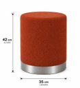 Ver imagem 2 de Puff Rodapé Prata, Cor Terracota Boucle - Let Móveis