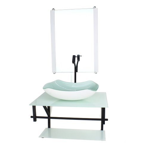 GABINETE DE VIDRO PARA BANHEIRO 60CM AP CUBA ABAULADA BRANCO FULL