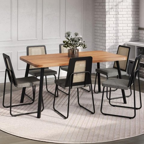 Conjunto Sala de Jantar 6 Cadeiras Catânia Carraro  