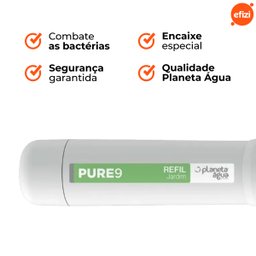Refil Filtro Pure9 Jardim Carvão Ativado Planeta Água - 5 Refil Filtro Pure9 Jardim Carvão Ativado Planeta Água - 5