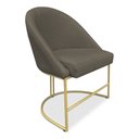 Ver imagem 3 de Kit 02 Cadeiras Poltrona de Jantar Bela Suede Base Metálica Industrial Dourado - Pallazio