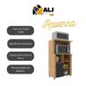 Balcão Multiuso para Forno/Micro 1 Porta Ravenna Cor Nogal Preto - ALJMóveis - 5