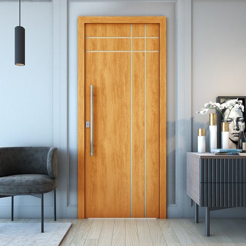 Folha de Porta Frisada R40t 210cm X 80cm :cerejeira