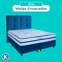Ver imagem 4 de Cama Box + Colchão Casal Molas Ensacadas Blue Paropas + Cabeceira Estofada