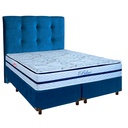 Ver imagem 1 de Cama Box + Colchão Casal Molas Ensacadas Blue Paropas + Cabeceira Estofada