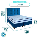 Ver imagem 3 de Cama Box + Colchão Casal Molas Ensacadas Blue Paropas + Cabeceira Estofada