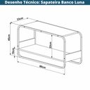 Ver imagem 6 de Banco Sapateira Orgânica Luna Artesano 90 Cm (largura) em Mdp Nero Base Metal Preto