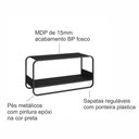 Ver imagem 3 de Banco Sapateira Orgânica Luna Artesano 90 Cm (largura) em Mdp Nero Base Metal Preto