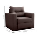 Ver imagem 2 de Sofá Cama para Sala de Estar Dublin Suede Marrom
