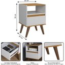 Ver imagem 3 de Mesa de Cabeceira Ted:off White/freijó