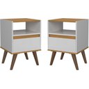 Ver imagem 4 de Mesa de Cabeceira Ted:off White/freijó