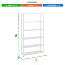 Ver imagem 4 de Estante Leve de Metal 6 Bandejas 6 Prateleiras Branco Aço 30cm Reforçada Sa Gôndolas