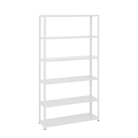 Estante Leve de Metal 6 Bandejas 6 Prateleiras Branco Aço 30cm Reforçada Sa Gôndolas