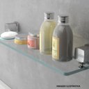 Ver imagem 2 de Porta Shampoo em Vidro com Saboneteira 607 Block Cromado Meber Metais
