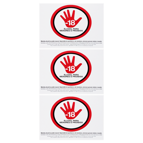 Combo 10 Placas de Sinalização Álcool para Menores É Proibido 25x20 Acesso - P-5/3 F9e