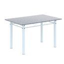 Ver imagem 4 de Conjunto de Mesa Tubular 120cm x 75cm Tampo Granito Ocre com 4 Cadeiras Lara Branco/Floral Preto
