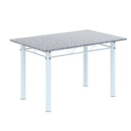 Conjunto de Mesa Tubular 120cm X 75cm Tampo Granito Ocre com 4 Cadeiras Lara - 4
