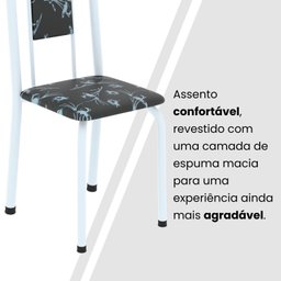 Conjunto de Mesa Tubular 120cm X 75cm Tampo Granito Ocre com 4 Cadeiras Lara - 6