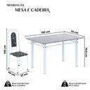 Ver imagem 3 de Conjunto de Mesa Tubular 120cm x 75cm Tampo Granito Ocre com 4 Cadeiras Lara Branco/Floral Preto