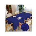 Ver imagem 3 de Toalha de Mesa 10 Lugares Retangular Rústico 3,00m Azul
