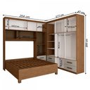 Ver imagem 4 de Guarda-roupa Casal Modulado com Cama Paradise 10 Portas com Espelho 6 gavetas - Panorama Móveis