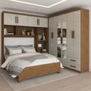 Ver imagem 1 de Guarda-roupa Casal Modulado com Cama Paradise 10 Portas com Espelho 6 gavetas - Panorama Móveis