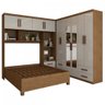 Guarda-roupa Casal Modulado com Cama Paradise 10 Portas com Espelho 6 gavetas - Panorama Móveis - 3