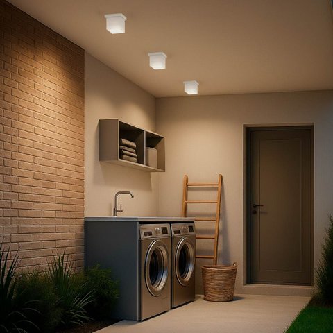 Plafon Spot Box Lexy Sobrepor de Teto Starlumen 1 Facho 1xgu10 Interno e Externo St3070 - Branco