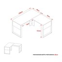Ver imagem 4 de Mesa Multiuso Escritório Canto Me4181 Amêndoa/preto - Tecno Mobili
