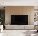Ver imagem 5 de Rack 220cm para TV até 84 Polegadas 3 Gavetas Pés em Madeira Maciça Monaco