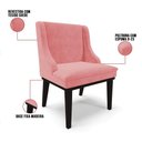 Ver imagem 4 de Kit 06 Cadeiras De Jantar Suede Rosê Base Fixa Madeira